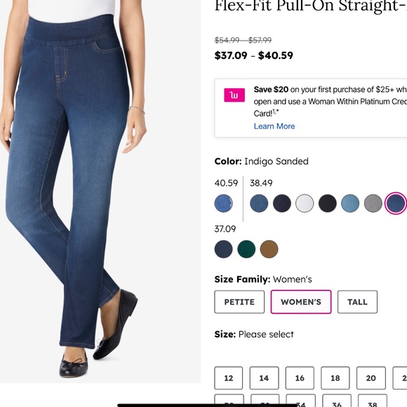 Woman Within Flex Classic Fit Jeans size 14W Petite - Picture 11 of 16